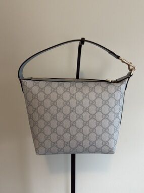 Gucci GG Supreme Monogram Textured Calfskin Web Super Mini Ophidia Shoulder Bag